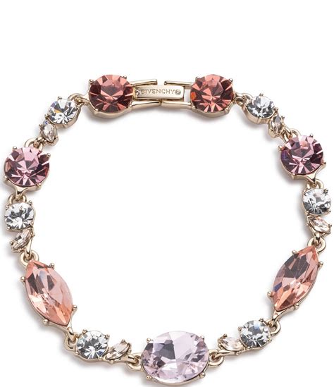 givenchy silk crystal teardrop rose gold-tone line bracelet|Givenchy Gold Tone Rose Crystal Flex Line Bracelet .